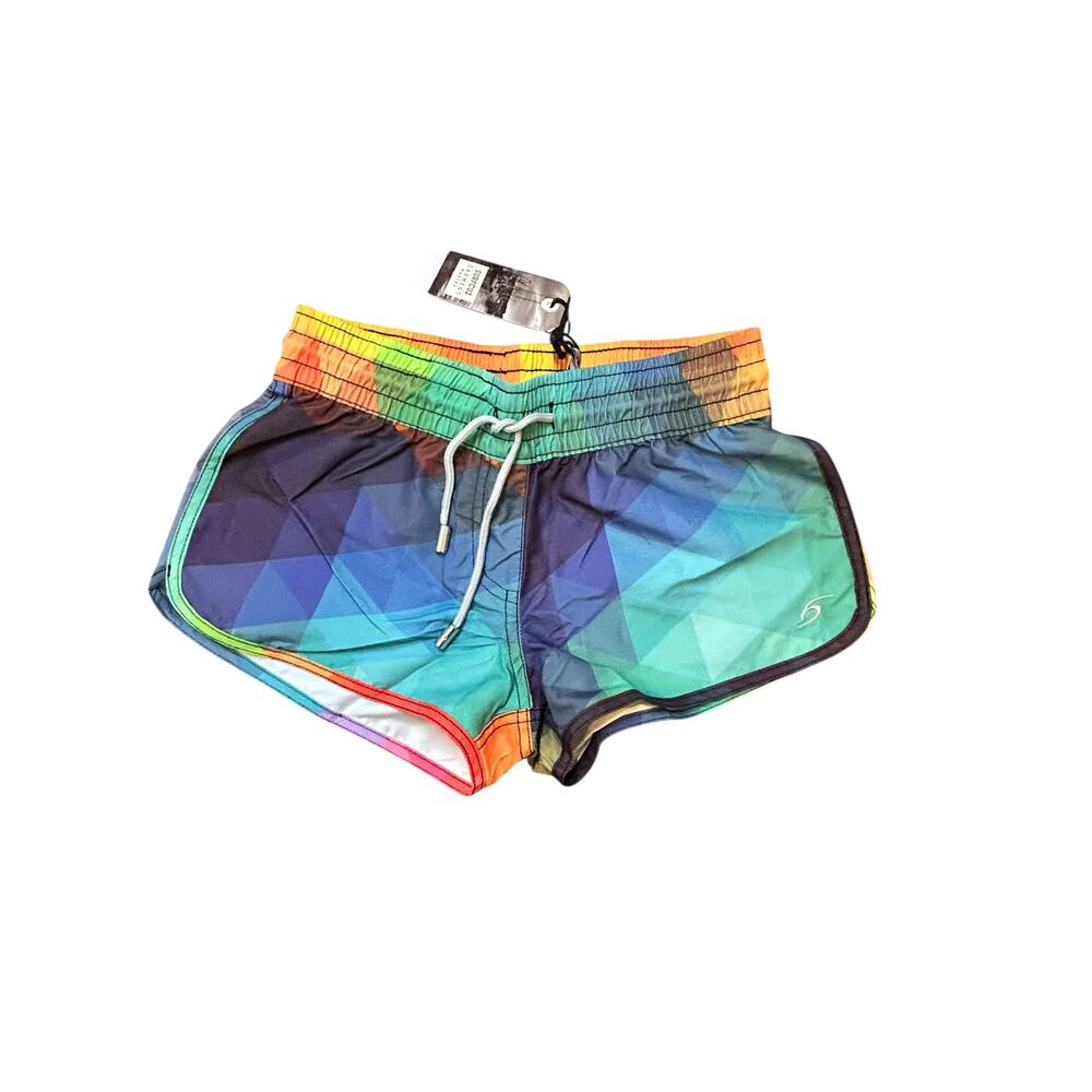 SurfCuz Women’s 2.5 Inch Quick Dry Mid-Rise Swim Shorts Size Small